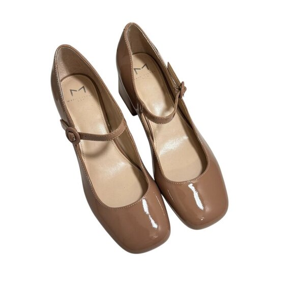 Marc Fisher LTD Women's Nessily mary jane Pump Nude patent Leather size 9 M New - Picture 4 of 7